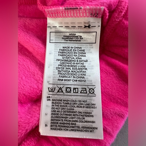 Adidas X Jeremy Scott‎ cropped Velour Track Jacket Neon Pink Sz Medium - Picture 11 of 14